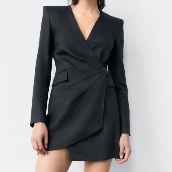 Zara Dresses Zara Draped Blazer Dress Size Extra Small Xs New